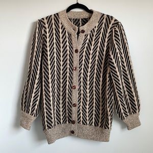 Vintage Slouchy Puff Shoulder Knit Sweater